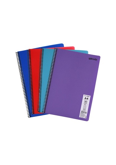 Flex Neon A4 Defter 80 Yaprak 2 Kareli 2 Çizgili Defter Seti Çok Renkli