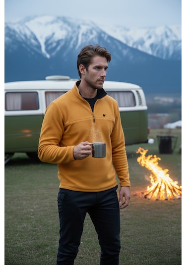 Buratti Slim Fit Anti-Pilling Tüylenme Yapmayan Bato Yaka Kışlık Şardonlu Erkek Polar 5906001 Hardal Buratti Slim Fit Anti-Pilling Tüylenme Yapmayan Bato Yaka Kışlık Şardonlu Erkek Polar 5906001 Hardal