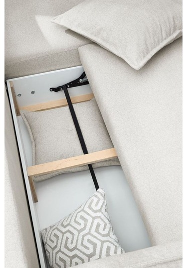 Puffy Sandıklı Köşe Koltuk Krem Sağ Köşe Krem