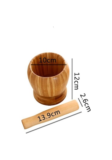 Monyee Büyük Boy Doğal Bambu Sarımsak Defteri - Evcil Pestle Ve Mortar Seti, Sağlıklı Zarf Sökme Aracı, Çok Amaçlı Ev Aletleri Bambu