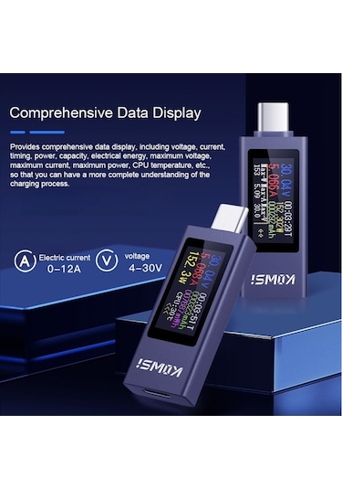 Diğer Voltmetre Type-c Test Telefonu Şarj Pd Ölçer Güç Gövde Doğru Cihazı Cep Alüminyum Alaşımlı Akım Cv