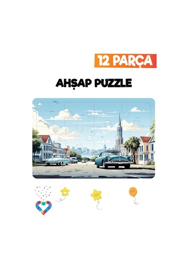 Ahşap Çocuk Puzzle 12 Parça-40