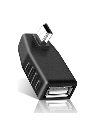 Rogfer Mini Usb Erkek Usb 2.0 Af Adaptörü, 90 Derece Sol Açılı, Otg İşlevi Desteği Siyah - Diğer