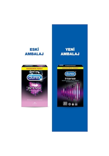 Durex Intense Uyarıcı Jelli ve Tırtıklı Prezervatif 2 x 20'li