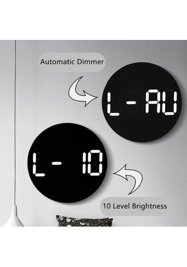 Moveevo 10 İnç Dijital Duvar Saati - Sıcaklık Nem Gösterici, Perpetual Takvim, Kumandalı, Sessiz Ev Ofis Dekorasyonu Beyaz Diğer
