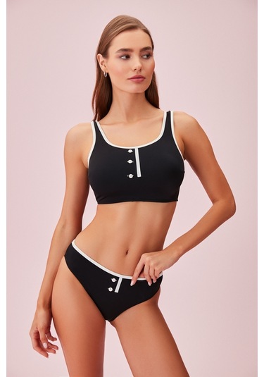 Suwen Retro Bikini Alt Sb24750847 Siyah