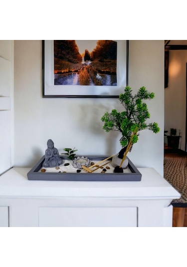 T.concept Dekoratif Buda Heykeli Dikdötgen Zen Bahçesi