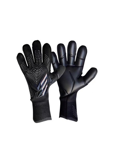 Yetişkin Kaleciler ve Çocuk Oyunları İçin Profesyonel Kaleci Futbol Eldivenleri Siyah