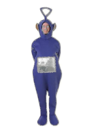 4 Renk Teletubbies Rolü Yetişkin Komik Kostüm M Mor