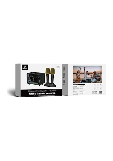 Lenyes S862 Su Geçirmez Mikrofonlu Çoklu Giriş Karaoke Bluetooth Hoparlör V5.3 120w Siyah
