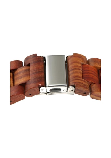 Erkek Ahşap Saat Analog Kuvars Saat Sandal Ağacı Malzeme Hafif Günlük Saatler Vintage Kol Saati Erkek Ve Kırmızı Sandal Ağacı Kayış Diğer