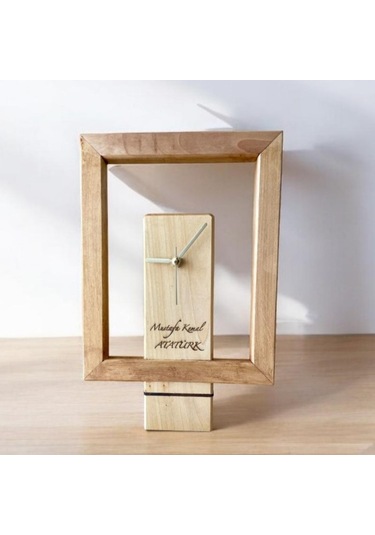 El Yapımı Ihlamur Ağacı Kişiselleştirilebilir Masa Saat