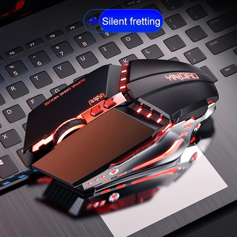 Sones Yındıao 3200 Dpı 4 Modlu Ayarlanabilir 7 Tuşlu Rgb Işık Kablolu Metal Mekanik Sert Çekirdek Makro Fare, Stil: Sesli Sürüm Diğer