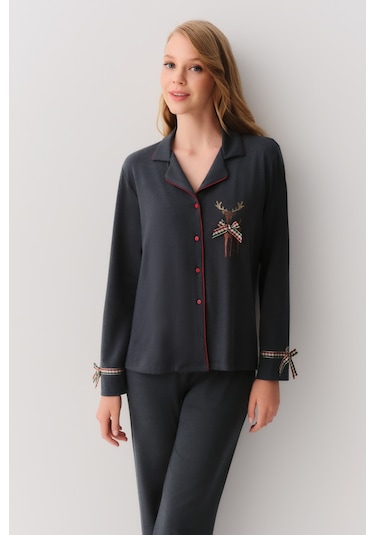 Suwen Festivity Maskülen Pijama Takımı Sh26207660b1554 Zümrüt Melanj