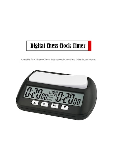 Vkemall 3'ü 1 Arada Çok Amaçlı Taşınabilir Profesyonel Satranç Saati Dijital Satranç Zam Siyah
