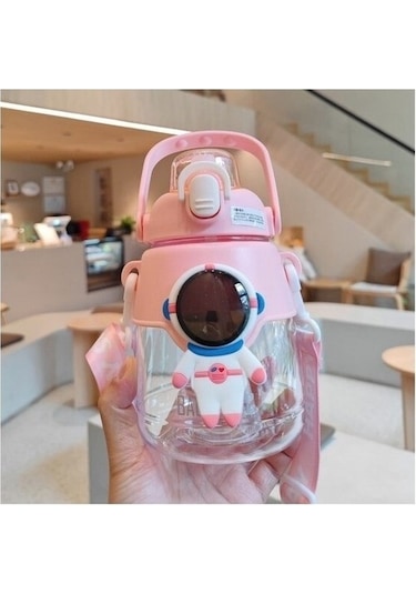 1200ml Astronot Taşınabilir Saman Plastik Su Şişesi B9uu7f Açık Pembe