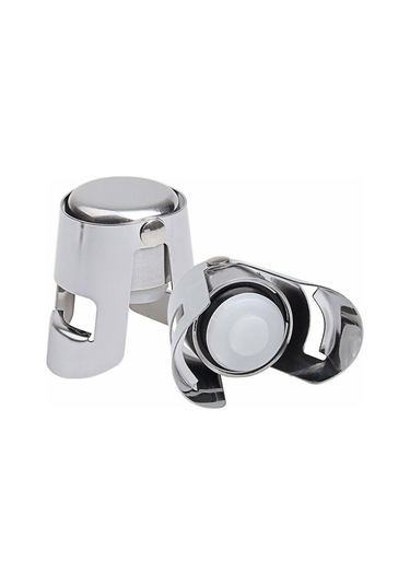 Konesam 2 Adet Paslanmaz Çelik Şampanya Tıkacı - Vakumlu Kapaklı Şarap Fıçı Koruması - Lezzeti Ve Tazeliği Korur - Ev Bar Ve Mutfak Aksesuarı