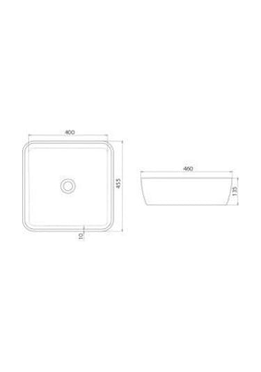 Turkuaz Seramik One 46 x 46 CM Tezgah Üstü Kare Çanak Lavabo