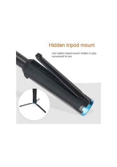 Gopro, Insta360, Djı Ve Diğer Aksiyon Kameraları İçin Taşınabilir Katlanabilir Tripod Tutucu Selfie Monopod Çubuğu, Uzunluk: 23.5-81cm Diğer