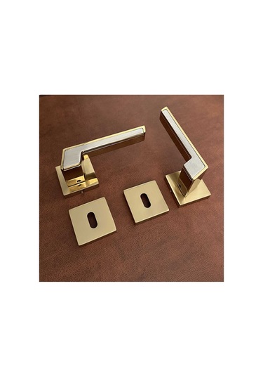 Albatros Gold Kare Rozetli Oda Kapı Kolu Koldoor 4 Takım