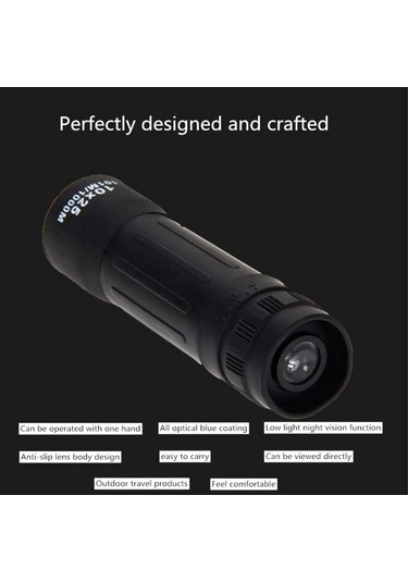 Binoküler Yüksek Güç 10x25 Monoküler Teleskop, Bak4 Lens İle Kompakt