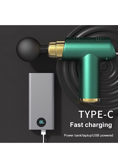 Ruicoo Kas Geliştirici Masaj Aleti - 6 Hız Ayarı İle Derin Kas Rahatlatma, 4 Değiştirilebilir Uç, 1200mah Pil Ve Usb-c Şarj Yeşil Çok Renkli