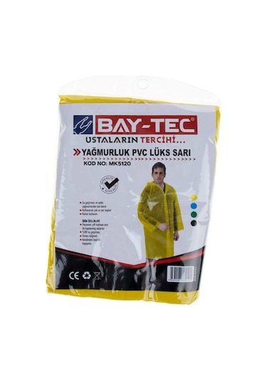 Pvc Lüks Yağmurluk Sarı Cepli Sırttan Havalandırmalı 260gr-mk5120