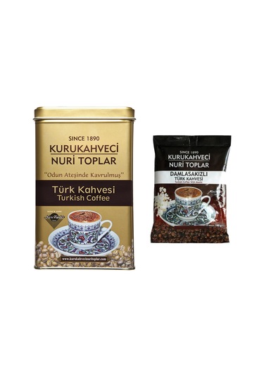 Nuri Toplar 300 Gr Metal Kutuda Türk Kahvesi + 100 Gr Damla Sakızlı Kahve
