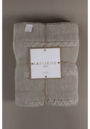 Trenza Vizon Çift Kişilik Battaniye 200x220 15035 Vizon