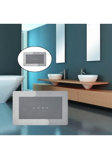 Suntek Kapı Paspası Giriş Çabuk Kuruyan Halı Zemin Gri 40x60cm Rec