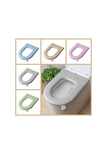 Mavi Saplı Klozet Minderi Yeniden Kullanılabilir Closestool Mat Yumuşak Eva Klozet Kapağı Banyo