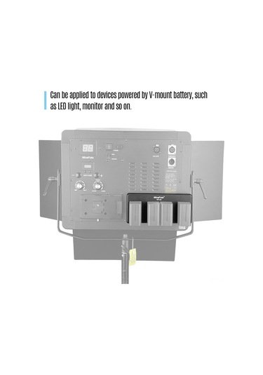 Lemestar V-mount Batarya Adaptörü - 4 Adet Np-f Serisi Batarya Dönüştürücü, Led Işık Ve Monitör İçin, Devre Korumalı