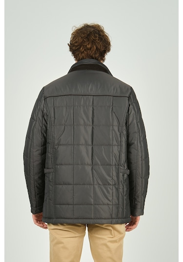 Daynax Erkek İçi Kürklü Dik Yaka Fermuar Ve Çıtçıt Kapamalı Mont Kaban 4000 Gri Gri