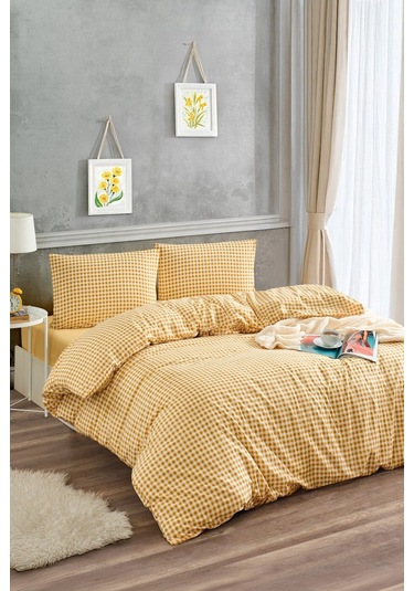 Ranforce Sarı Çift Kişilik Nevresim Seti Renkli