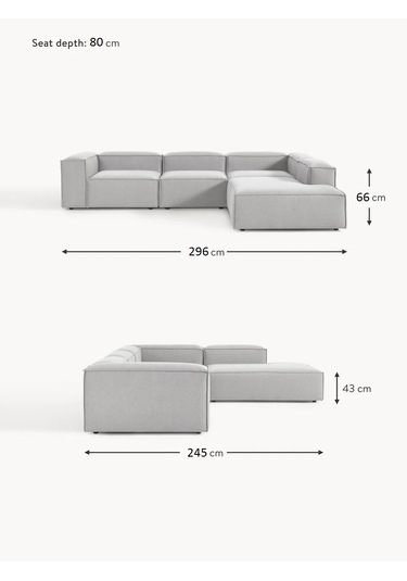 Most Mollis Pro 4 Modül Sağ Köşe Koltuk Takımı 32 Gri Keten Kumaş