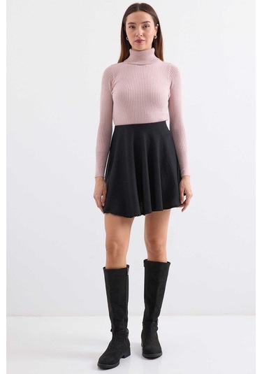 Gabria Fitilli Balıkçı Yaka Kazak Pudra