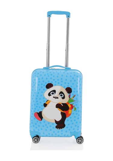 V307 Abs Çocuk Valiz-mavi-panda Baskı