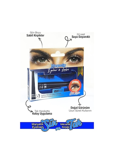 Mara Mıknatıslı Eyelıner& Kırpık Orta Yogun / Magnetic Eyelashes&eyelıner Medıum Intense
