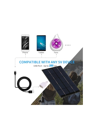 Xindoker 5v 2w Taşınabilir Güneş Paneli, Cep Telefonu Ve Powerbank İçin Hızlı Şarj Cihazı, Dışarı Aktiviteler İçin Dayanıklı