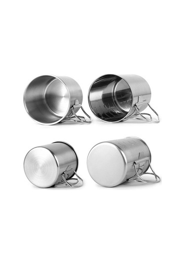 Bloomnest Katlanabilir Kulplu Kapaklı Kamp Kupası, Dağ Yürüyüşü Paslanmaz Çelik Çok Renkli Çok Renkli Çok Renkli