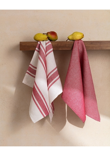 Madame Coco Andre 2'li Kurulama Bezi Hvlu0000000144 40 x 60 CM Ekru - Kırmızı