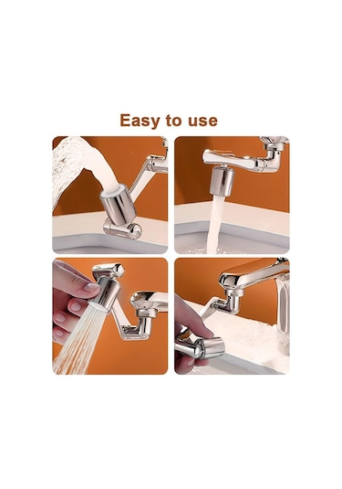 Jms 1080 Genişletici Püskürtme Kafası Mikser Havalandırıcı Fıskiye Su Musluk Memesi 2 Mod Gümüş