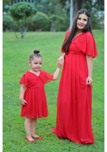 Moda Labio - Melek Anne Kız Elbise Kırmızı