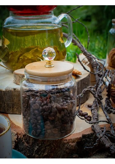 Agness Kristall Kavanoz 450 Ml Cam Kapağı İle Birlikte 151480648