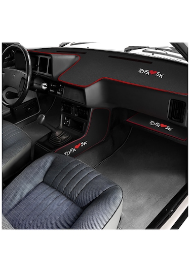 Tofaş Düşük Alçak Torpido Koruma Halısı & Vites Konsol Yan Halısı & Torpido Alt Sehpa Örtüsü Siyah