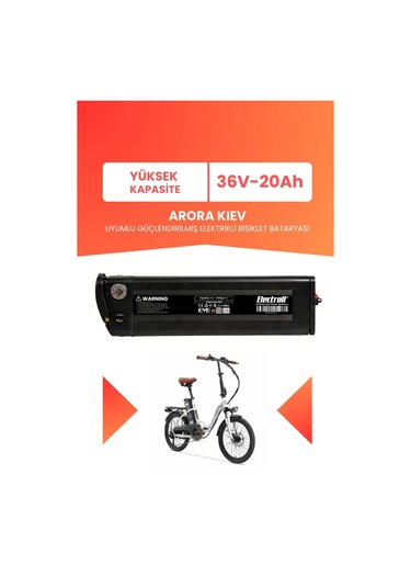 Arora Kıev Uyumlu 36v 20ah Elektrikli Bisiklet Bataryası Siyah