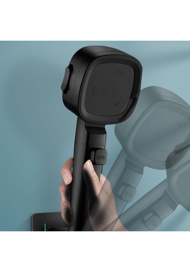 Gümüş Su Tasarruflu Duş Başlığı Anahtarlı 260 100mm Abs Gümüş