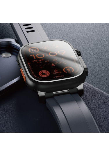 Apple Watch Ultra 1-2-3 49mm Kordon Titan Chrono Magnetik Silikon Kordon