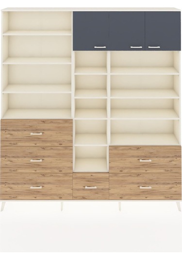 Arges Dolap 17 Raflı 6 Çekmeceli 3 Kapaklı 220x30x243 Aytaşı-antrasit/çam Antrasıt/atlas Çam Arges Dolap 17 Raflı 6 Çekmeceli 3 Kapaklı 220x30x243 Aytaşı-antrasit/çam Antrasıt/atlas Çam