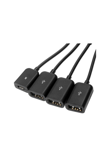 Maiyame Type-c Otg 3usb2.0 Arayüzü + Güç Kaynağı Arayüzü Çeşitli Ekipmanlara Uygun Tak Ve Çalıştır Taşınabilir Ve Küçük Siyah